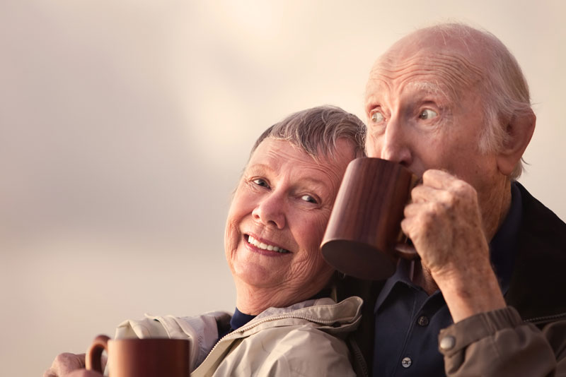 elderly dental implant patients smiling